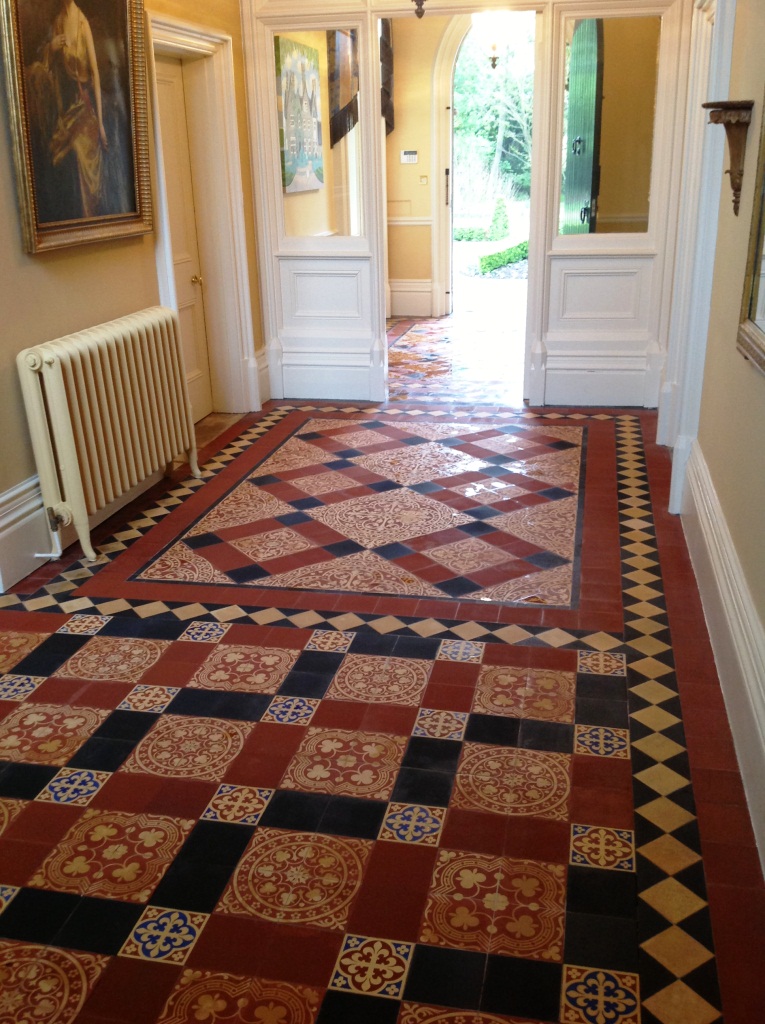 Victorian Tiled Floor Harston After Cleaning and Sealing 7