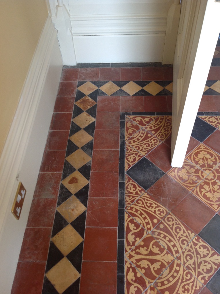 Victorian Tiled Floor Harston Before Cleaning 2