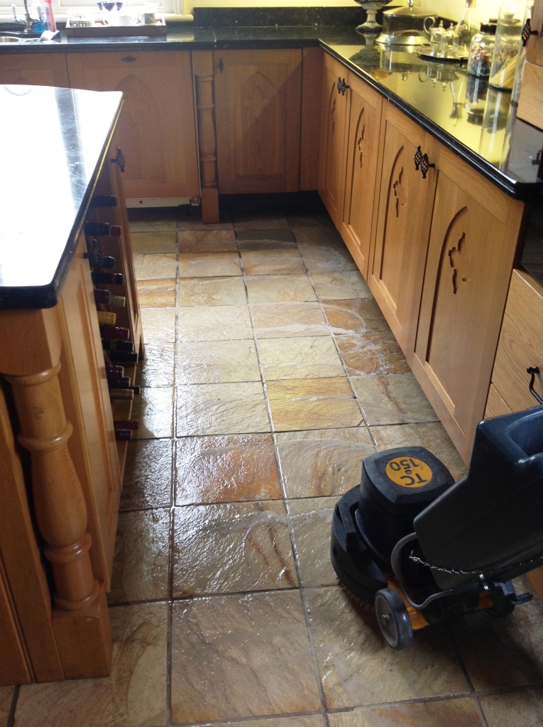 Harston Slate Tiled Floor Cleaning 1