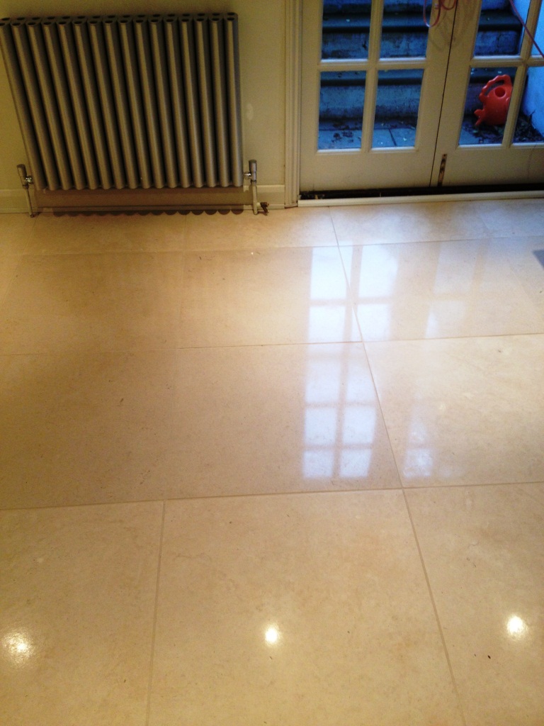 Polishing Limestone Tiles in Cambridge After Cleaning