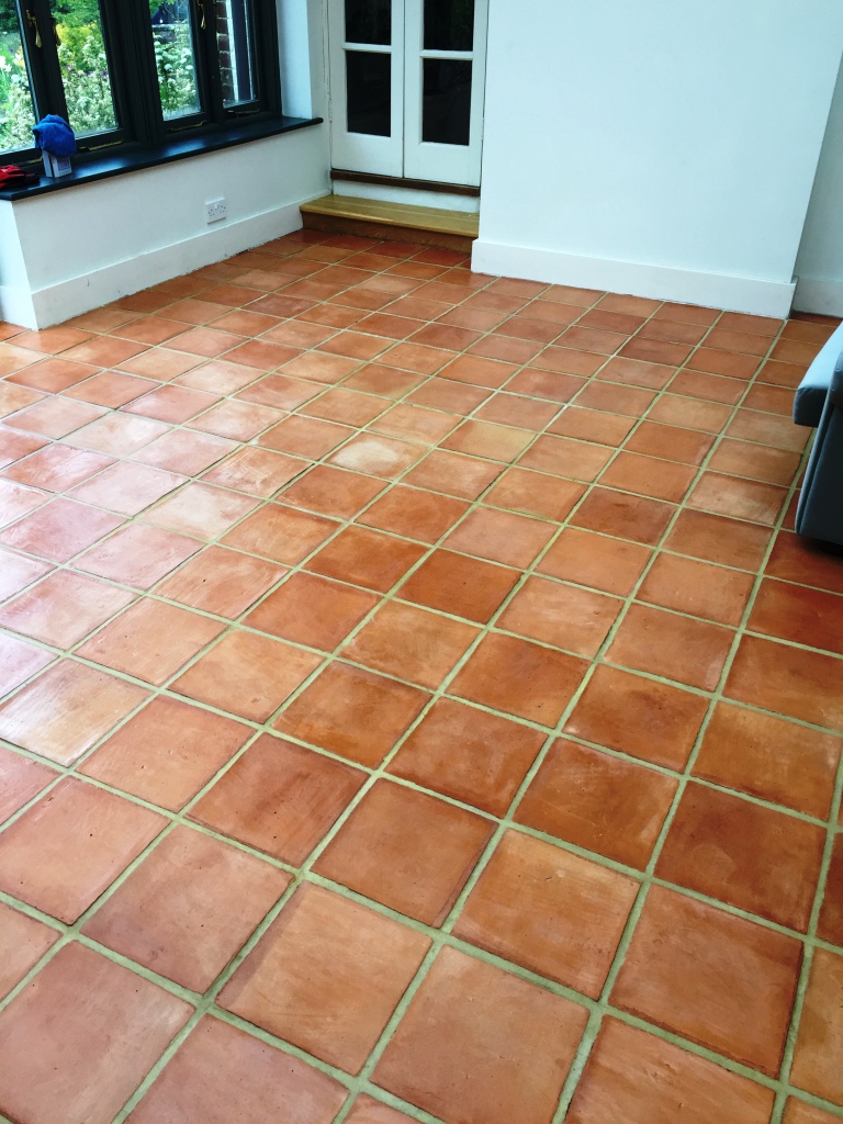 Stained Terracotta Conservatory Tiles Rejuvenated In Isleham