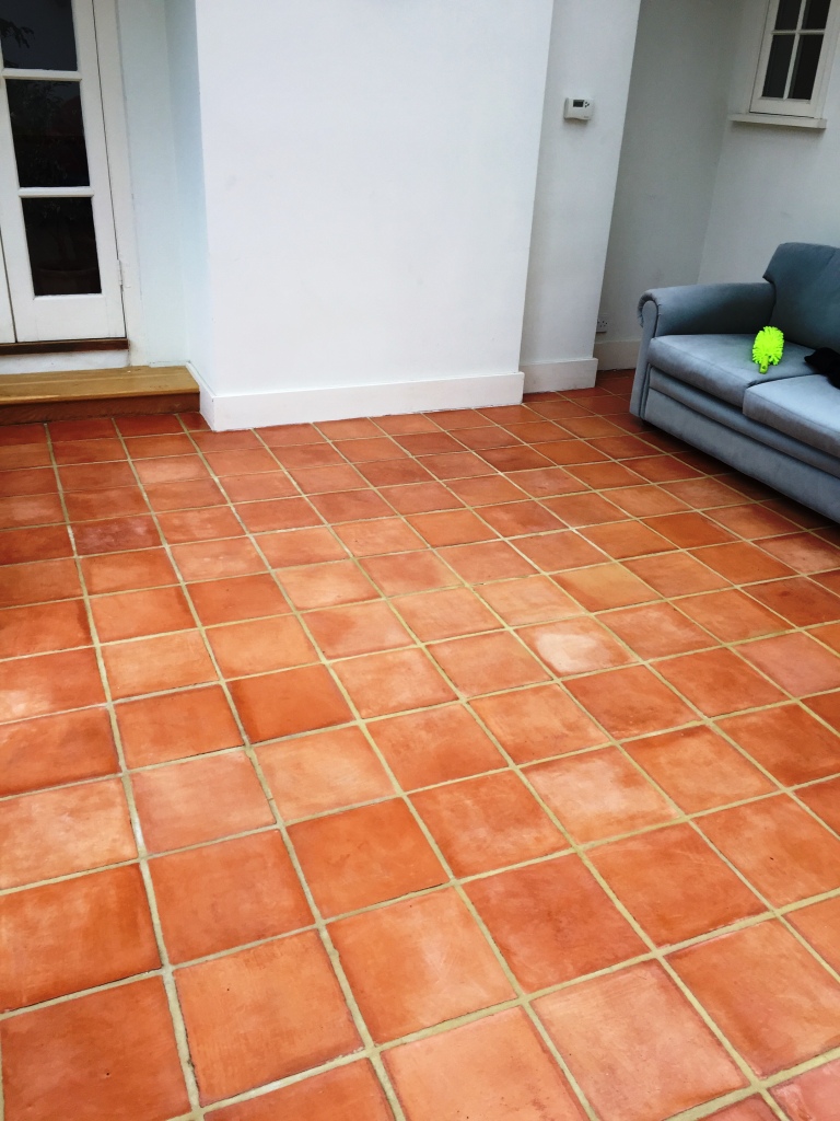 Terracotta Tiles After Cleaning Isleham Conservatory