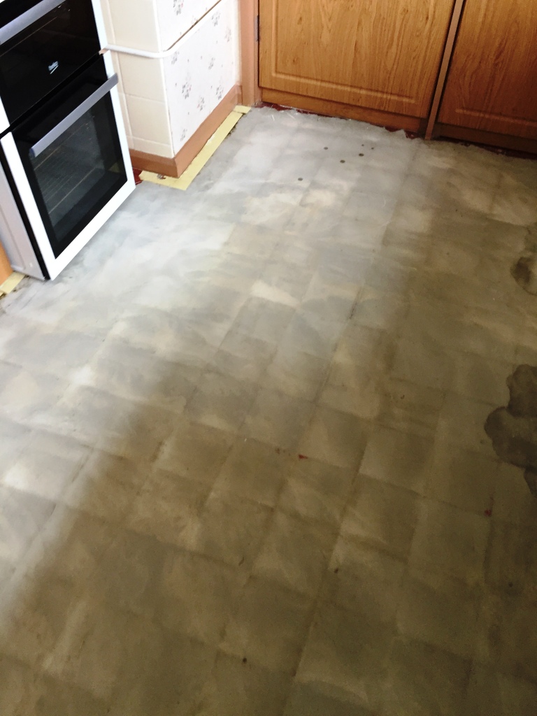 Kitchen Quarry Tiled Floor with Lino Removed Cambridge