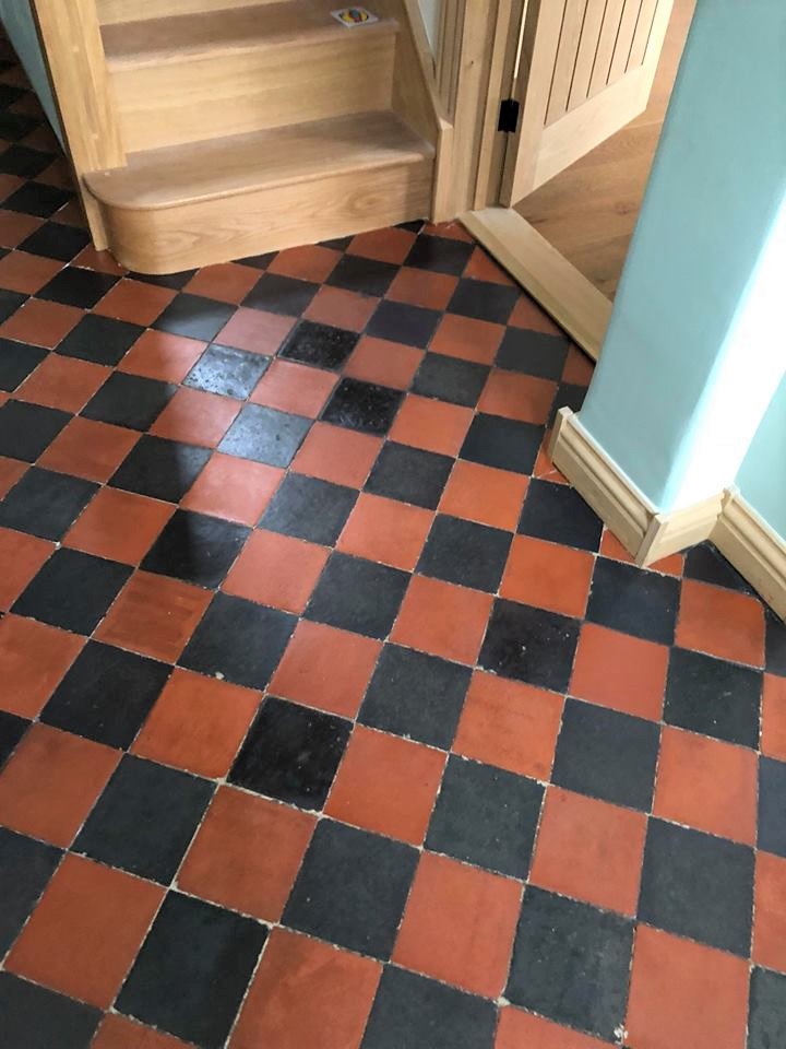Victorian Tiled Hallway After Cleaning and Repair Great Paxton