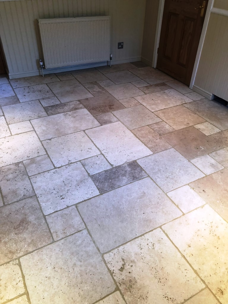 Limestone Tiled Floor After Cleaning Sealing