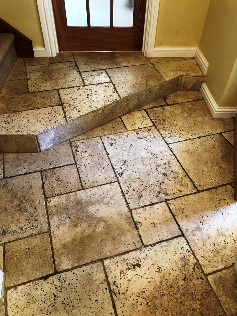 Limestone Tiled Floor Before Cleaning
