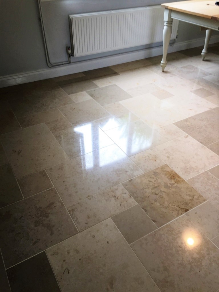 Limestone Tiled Floor After Polishing Boxworth Cambridge
