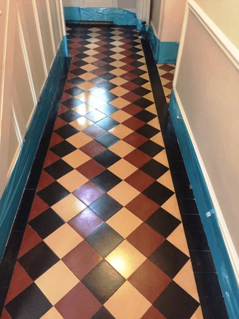 Victorian Tiled Hallway After Cleaning Girton
