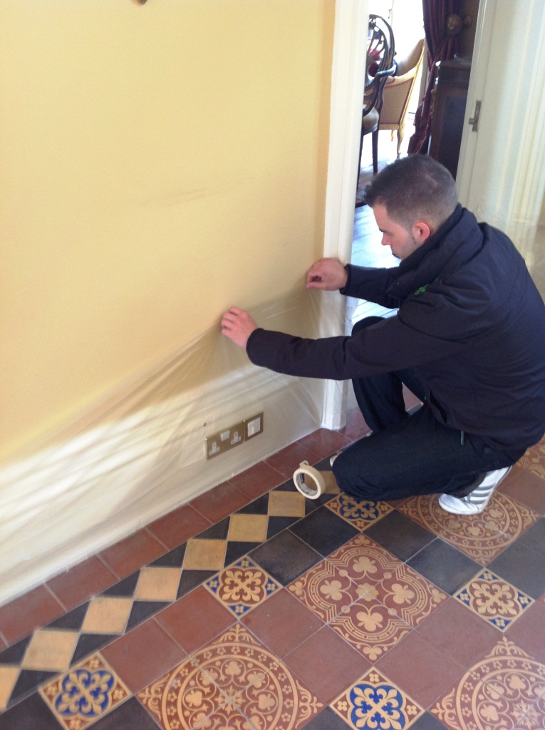 Victorian Tiled Floor Harston Skirting Protection 3