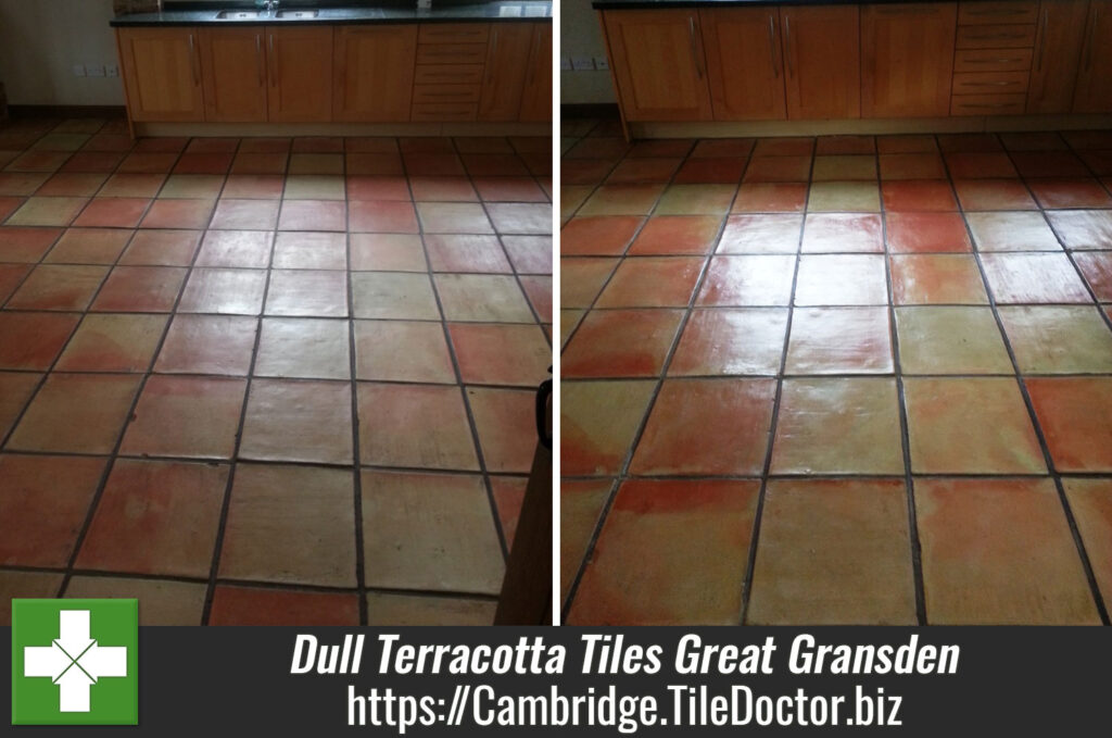 Dull Terracotta Tiles Restored in Great Gransden