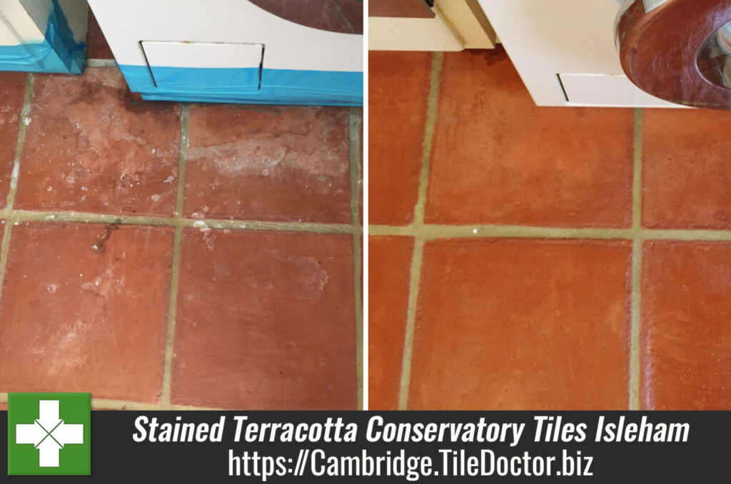 Stained Terracotta Conservatory Tiles Rejuvenated in Isleham