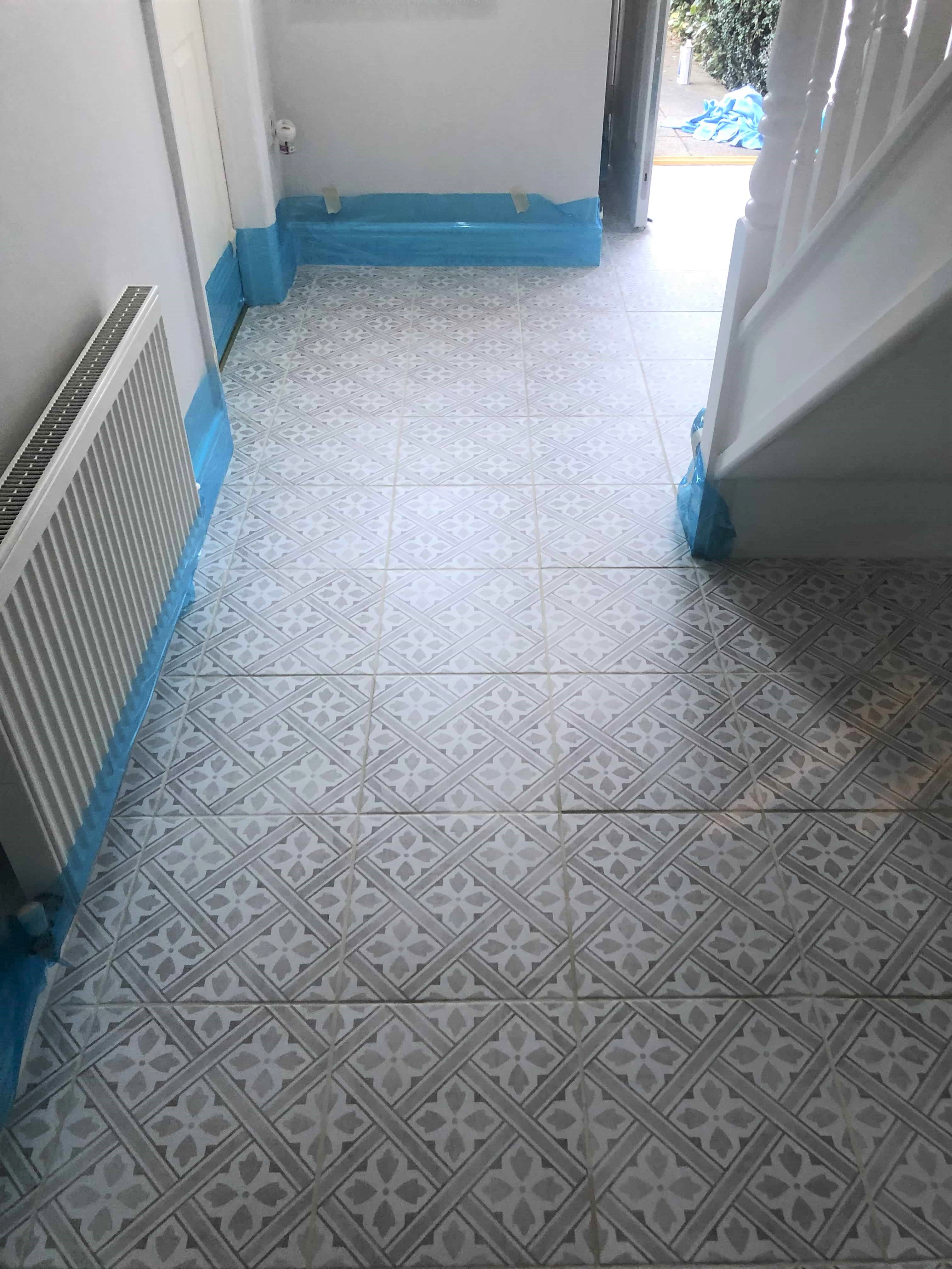 Encaustic Tiled Hallway After Cleaning Waterbeach